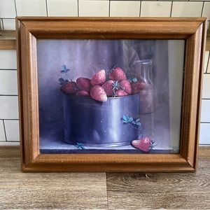 Vintage Wall Art Print of Strawberries Summer Boho Cottage Farmhouse Gallery